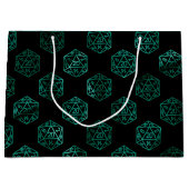 RPG ダイス | エメラルド ファンタジー テーブルトップ レトロ ゲーマー ラージペーパーバッグ (正面)