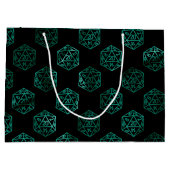 RPG ダイス | エメラルド ファンタジー テーブルトップ レトロ ゲーマー ラージペーパーバッグ (裏面)