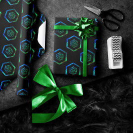 RPG ダイス | 虹色ファンタジー テーブルトップ レトロ ゲーマー ラッピングペーパー