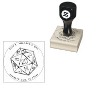 RPG 20面サイコロ | クラシック テーブルトップ ゲーマーの住所 ラバースタンプ (押印)