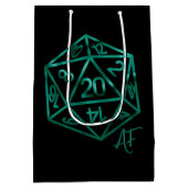 RPG Crit AF | エメラルドファンタジーテーブルトップゲーマー用ダイス ミディアムペーパーバッグ (裏面)