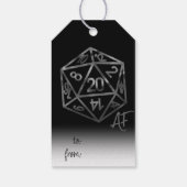 RPG Crit AF | ファンタジー テーブルトップ レトロ ゲーマー ダイス ギフトタグ (裏面)