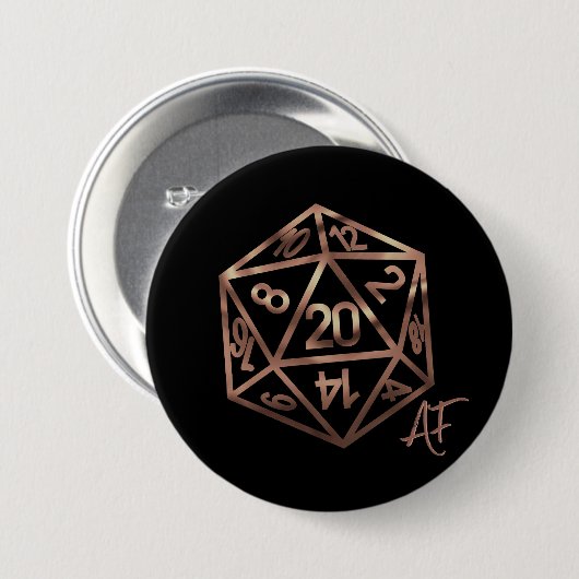 RPG Crit AF | Copper Tabletop PnP Roleplayer Dice 缶バッジ (正面&裏面)