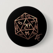 RPG Crit AF | Copper Tabletop PnP Roleplayer Dice 缶バッジ (正面)