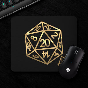 RPG Crit AF   Gold Fantasy Tabletop PnP Gamer Dice マウスパッド