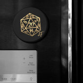 RPG Crit AF | Gold Retro Tabletop Roleplayer Dice マグネット
