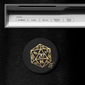 RPG Crit AF | Gold Retro Tabletop Roleplayer Dice マグネット