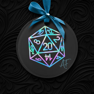 RPG Crit AF Holo Retro PnP Tabletop Gamer Dice オーナメント