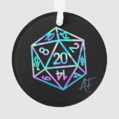 RPG Crit AF | Holo Retro PnP Tabletop Gamer Dice オーナメント (裏面)