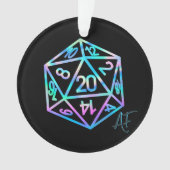RPG Crit AF | Holo Retro PnP Tabletop Gamer Dice オーナメント (正面)