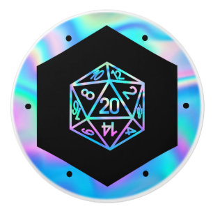 RPG Crit AF Holo Retro PnP Tabletop Gamer Dice セラミックノブ