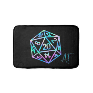 RPG Crit AF Holo Retro PnP Tabletop Gamer Dice バスマット