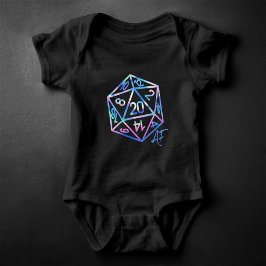 RPG Crit AF | Holo Retro PnP Tabletop Gamer Dice ベビーボディスーツ