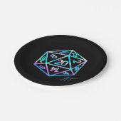 RPG Crit AF | Holo Retro PnP Tabletop Gamer Dice ペーパープレート (アングル)
