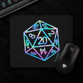 RPG Crit AF | Holo Retro PnP Tabletop Gamer Dice マウスパッド