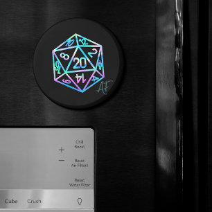 RPG Crit AF Holo Retro PnP Tabletop Gamer Dice マグネット