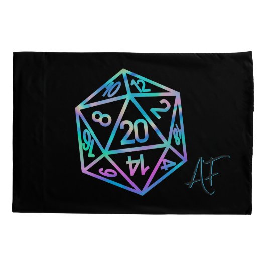 RPG Crit AF | Holo Retro PnP Tabletop Gamer Dice 枕カバー (裏面)