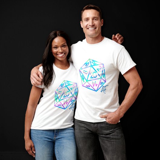 RPG Crit AF | Holo Retro Tabletop Role Player Dice Tシャツ