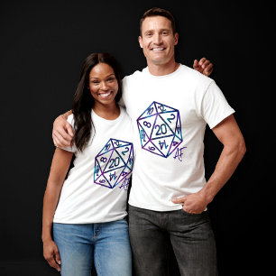 RPG Crit AF Nebula Tabletop PnP Role Player Dice Tシャツ