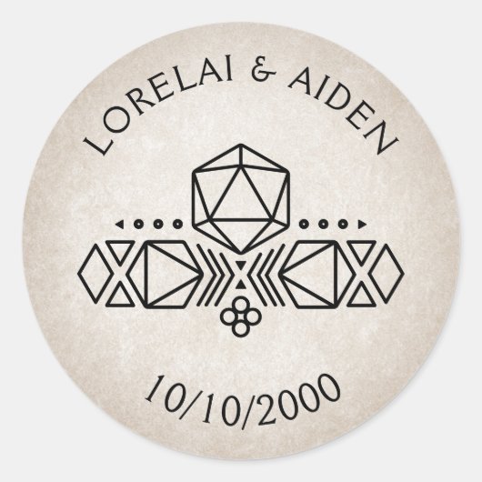 RPG D20ゲーマー結婚ズ ラウンドシール (正面)