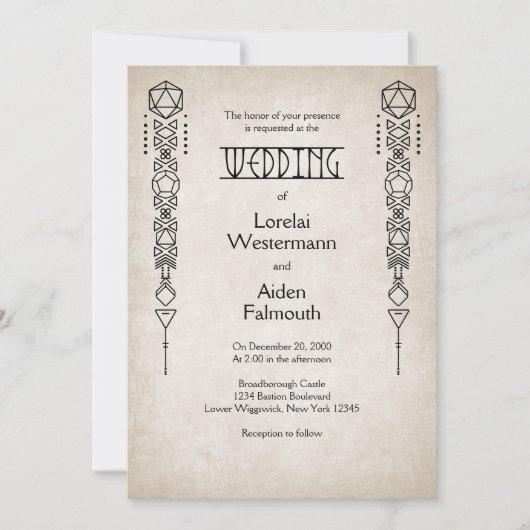 RPG D20 Any Color Gamer 結婚's 招待状 (正面)