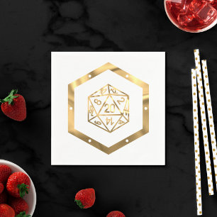 RPG Dice Gold Old School Tabletop Role Player スタンダードカクテルナプキン