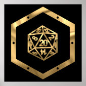 RPG Dice | Gold Old School Tabletop Role Player ポスター (正面)
