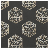 RPG Dice | Gold Old School Tabletop Roleplayer ファブリック (クローズアップ)