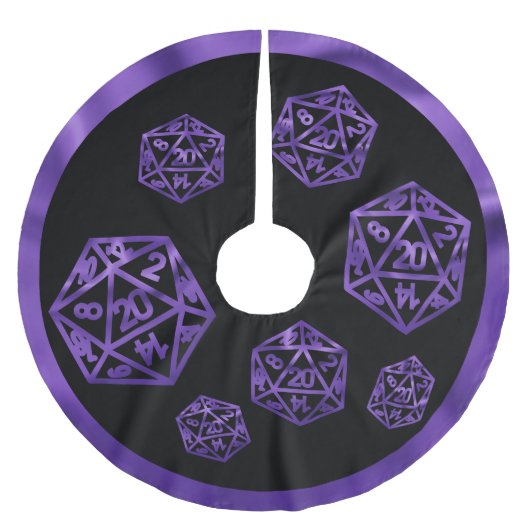 RPG Dice | Purple Old School Tabletop Role Player ブラッシュドポリエステルツリースカート (正面)