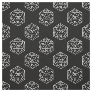 RPG Dice Retro Old School Tabletop Roleplayer ファブリック