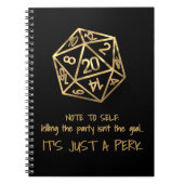RPG DMユーモア | 金ゴールドパーティーを殺すのはペルクだ ノートブック (正面)