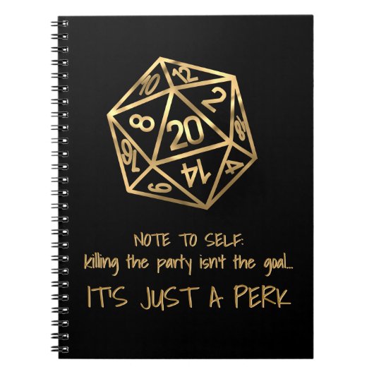RPG DMユーモア | 金ゴールドパーティーを殺すのはペルクだ ノートブック (正面)