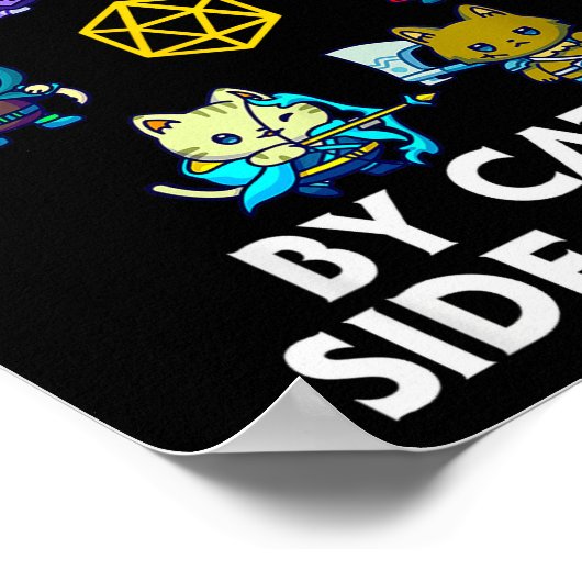 Rpg Gamer Cats Side Quest Funny Nerd Adhd Cat Men  ポスター (角)