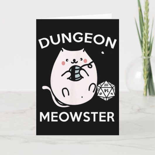 Rpg Gamer Cats Side Quest Funny Nerd D20 Dice Game カード (正面)