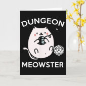 Rpg Gamer Cats Side Quest Funny Nerd D20 Dice Game カード (黄色い花)