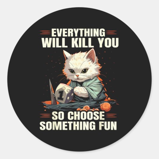 Rpg Gaming Role Playing D20 Tabletop Games Funny R ラウンドシール (正面)