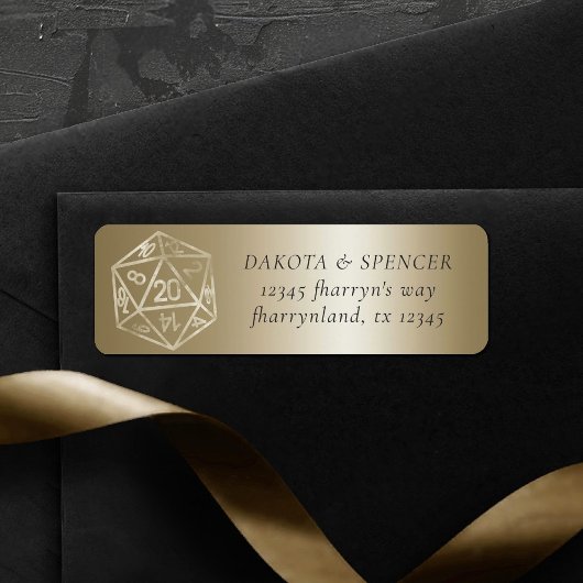 RPG Luxe | ゴールドファンタジーテーブルトップゲーマーの住所 ラベル