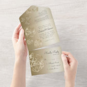 RPG Luxe | ゴールド シーン ファンタジー テーブルトップ ゲーマー ダイス オールインワン招待状 (貼ってはがせる)