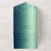 RPG Luxe | ティール シーン ファンタジー テーブルトップ ゲーマー ダイス オールインワン招待状 (外側)