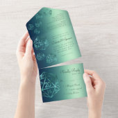 RPG Luxe | ティール シーン ファンタジー テーブルトップ ゲーマー ダイス オールインワン招待状 (貼ってはがせる)