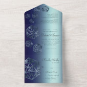 RPG Luxe | ネイビー シーン ファンタジー テーブルトップ ゲーマー ダイス オールインワン招待状 (内側)