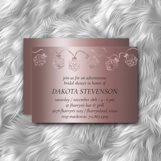 RPG Luxe | Mauve Sheen Tabletop Gamer Dice ライト 招待状