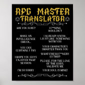 Rpg Master Translator D20 Tabletop Games Funny Rpg ポスター (正面)