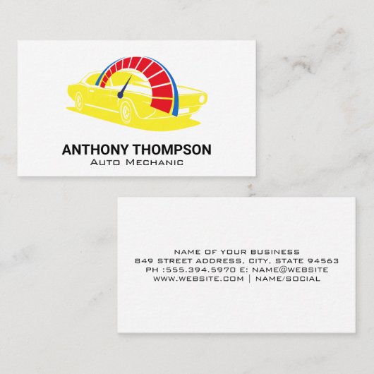 RPMカーゲージ | 自動 名刺 (正面/裏面)