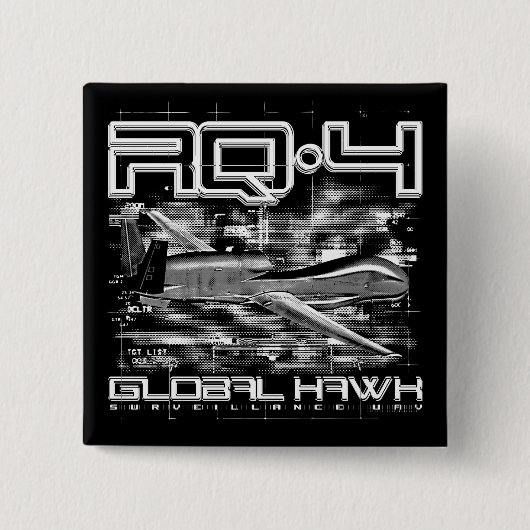 RQ-4グローバルホーク 缶バッジ (正面)