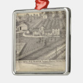 RSヒューストンおよびWCの白の酪農場 メタルオーナメント (左)