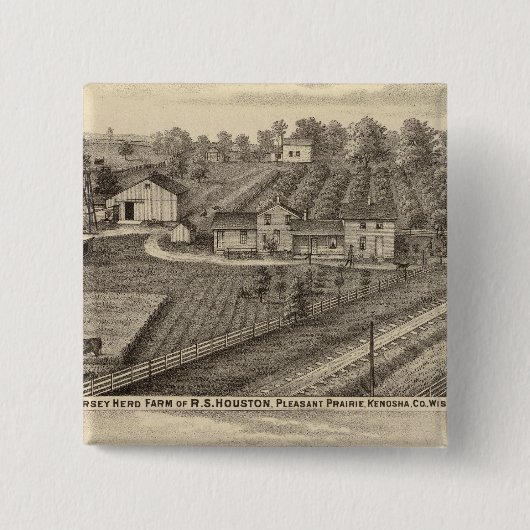 RSヒューストンとWCホワイトの酪農場 缶バッジ (正面)