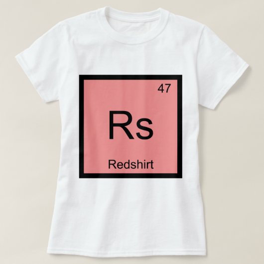 Rs - レッドシャツ化学元素記号おもしろTシャツ Tシャツ (デザイン正面)