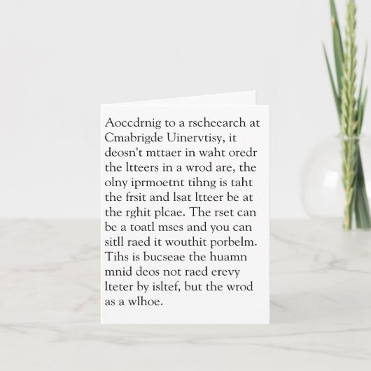 Rscheaarch at Cmabrigde Uinervtisy Geretign Crad カード (正面)