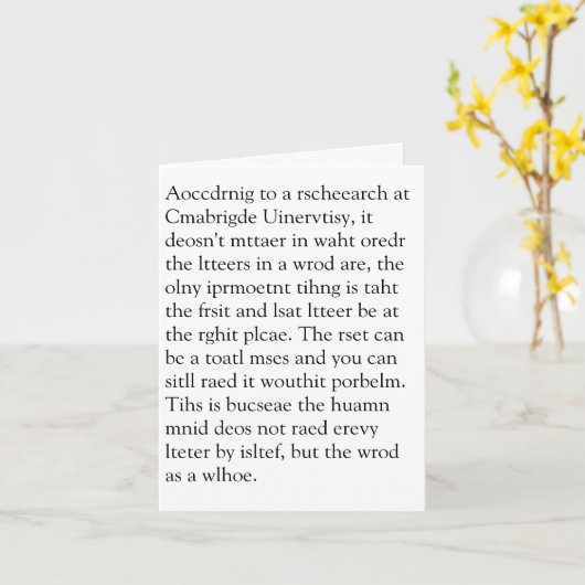 Rscheaarch at Cmabrigde Uinervtisy Geretign Crad カード (黄色い花)